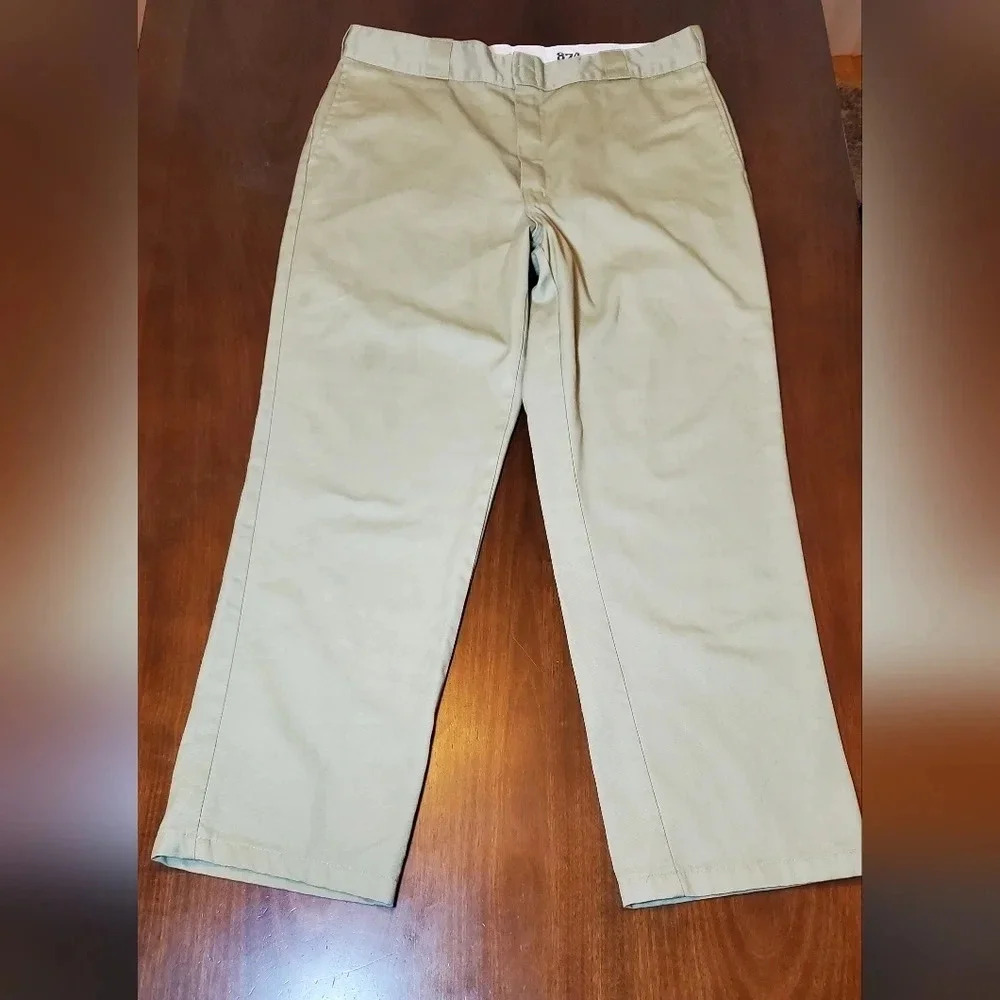 Dickies Original 874 Tan Distressed Work Pants Size 38 x 32